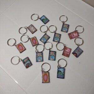 Lot Of 15 Little Faux Book Keychains
